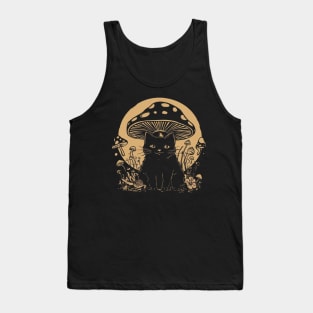 Cute Cottagecore Aesthetic Cat Mushroom Women Kids Tank Top